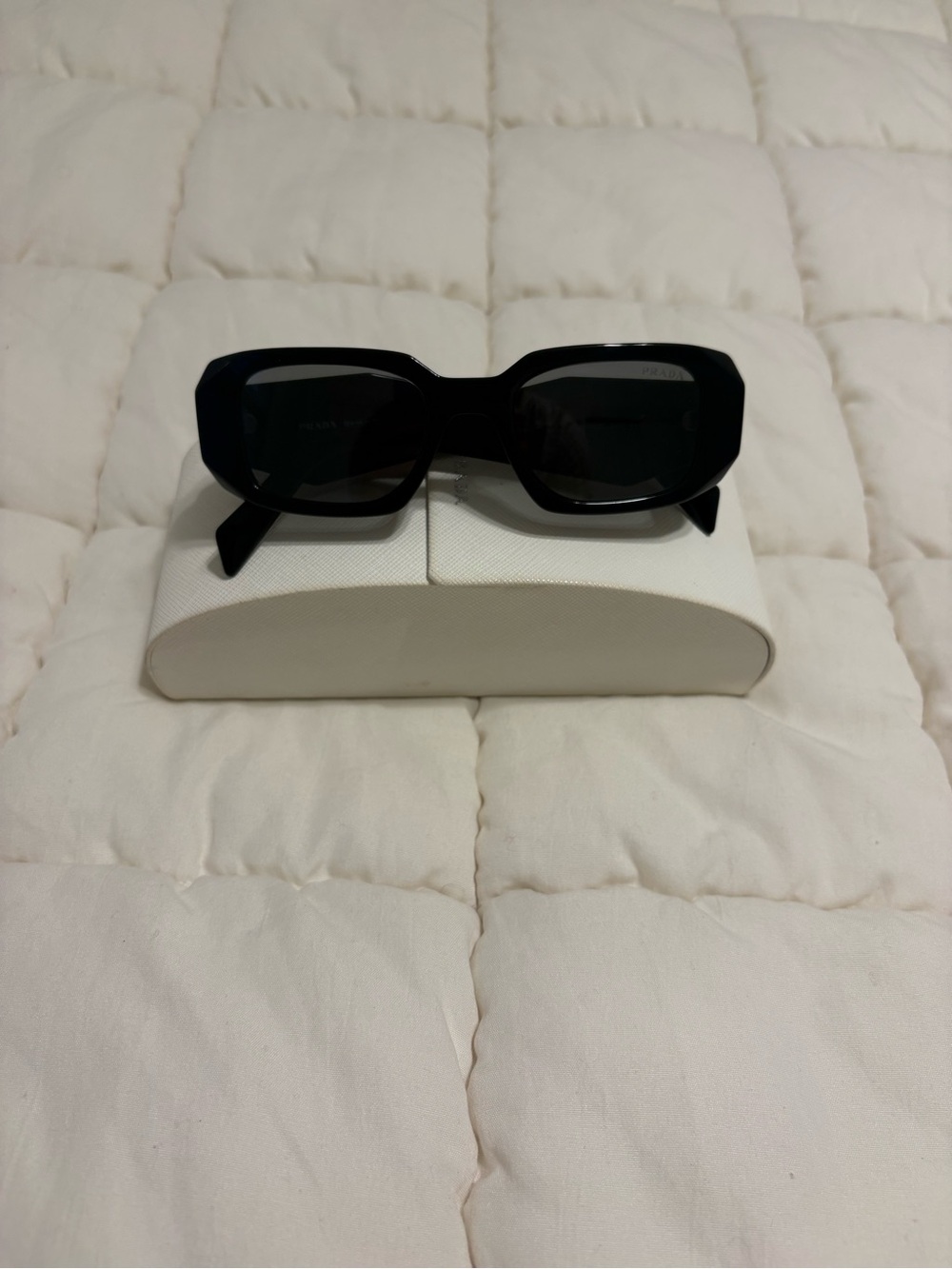 Prada Black Oversized Rectangle Women's Sunglasses